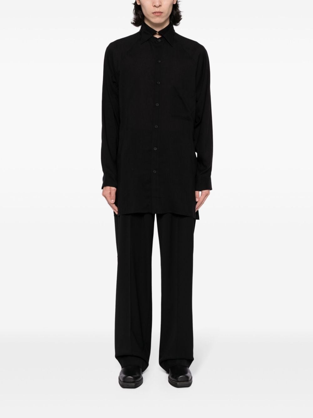 panelled button-up shirt - 2
