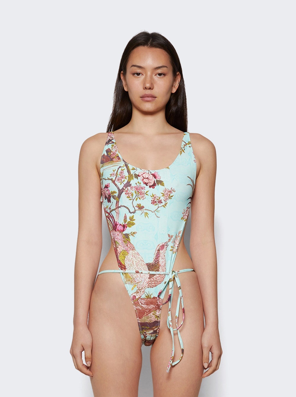 X Roberto Cavalli Tie-waist Swimsuit Fagianella Print - 2