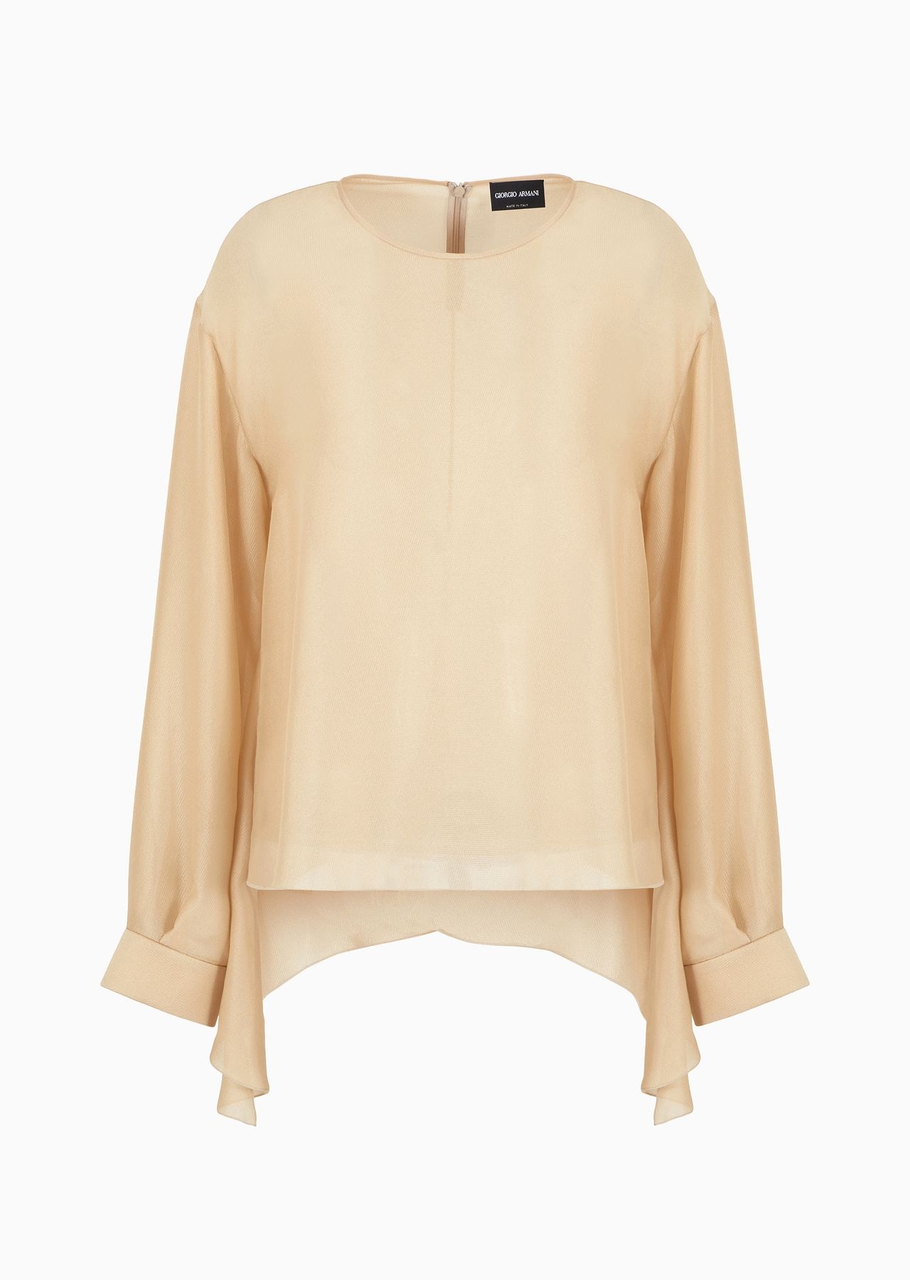 Silk crew-neck blouse - 1