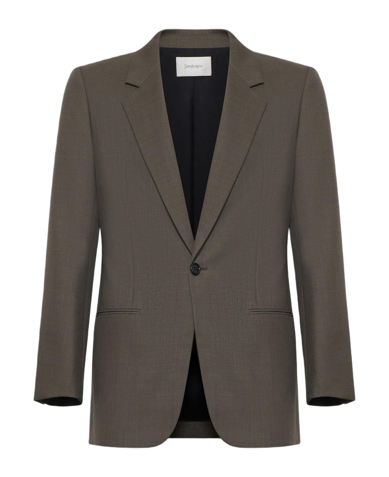 Single-breasted Wool Blazer - 1