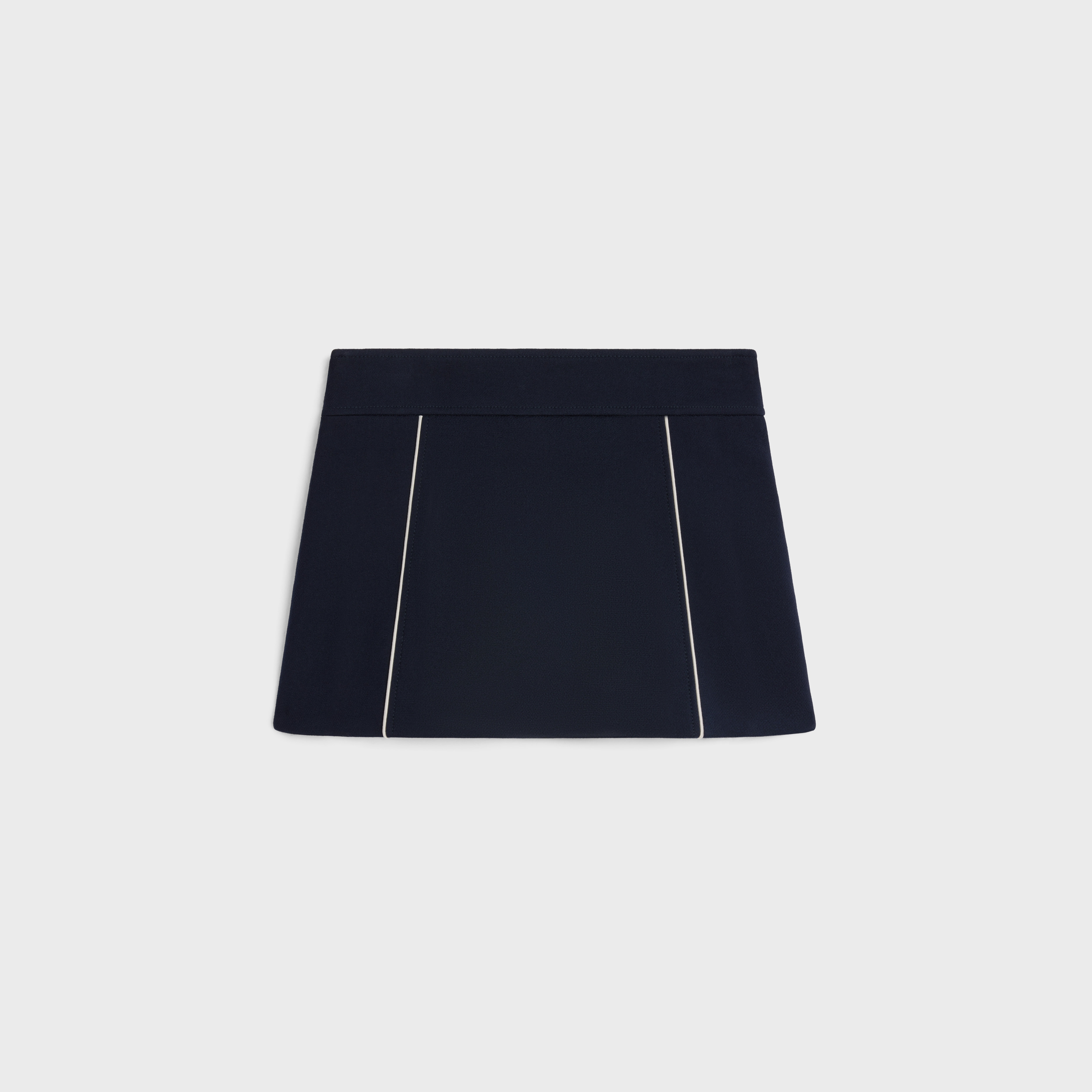 trapeze mini skirt in gauffered double wool - 2