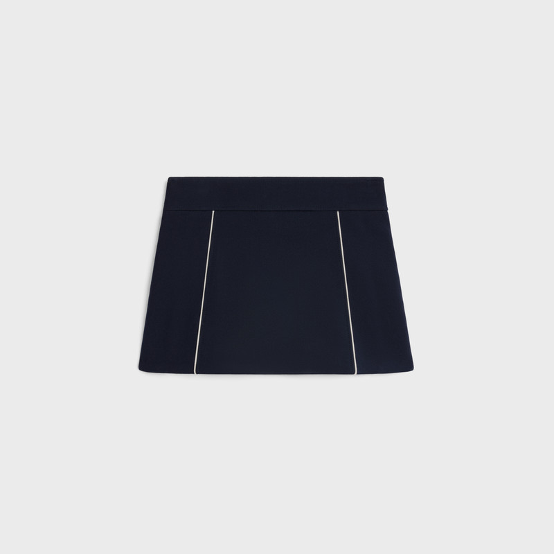 CELINE trapeze mini skirt in gauffered double wool outlook