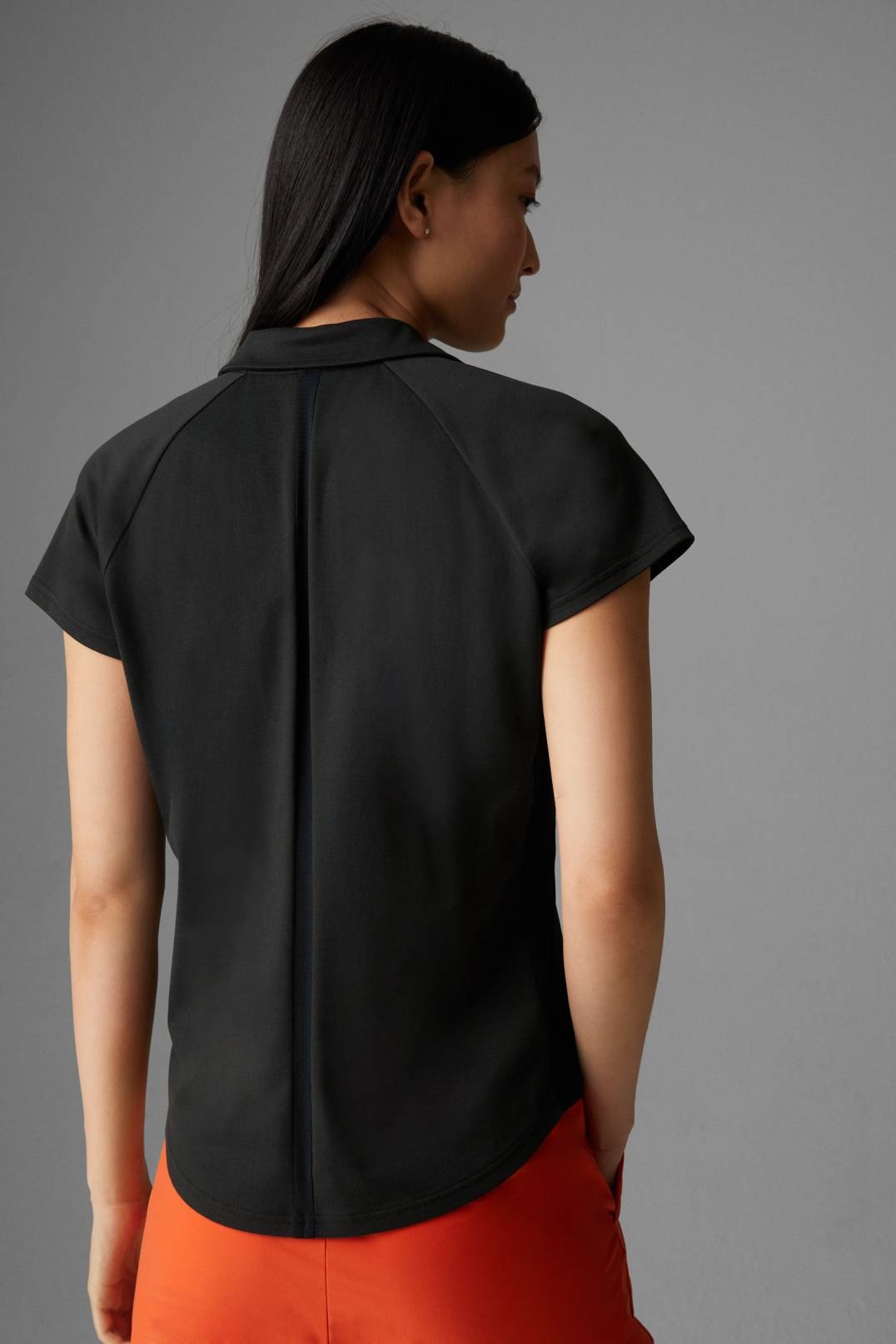 JENN FUNCTIONAL POLO SHIRT IN BLACK - 3
