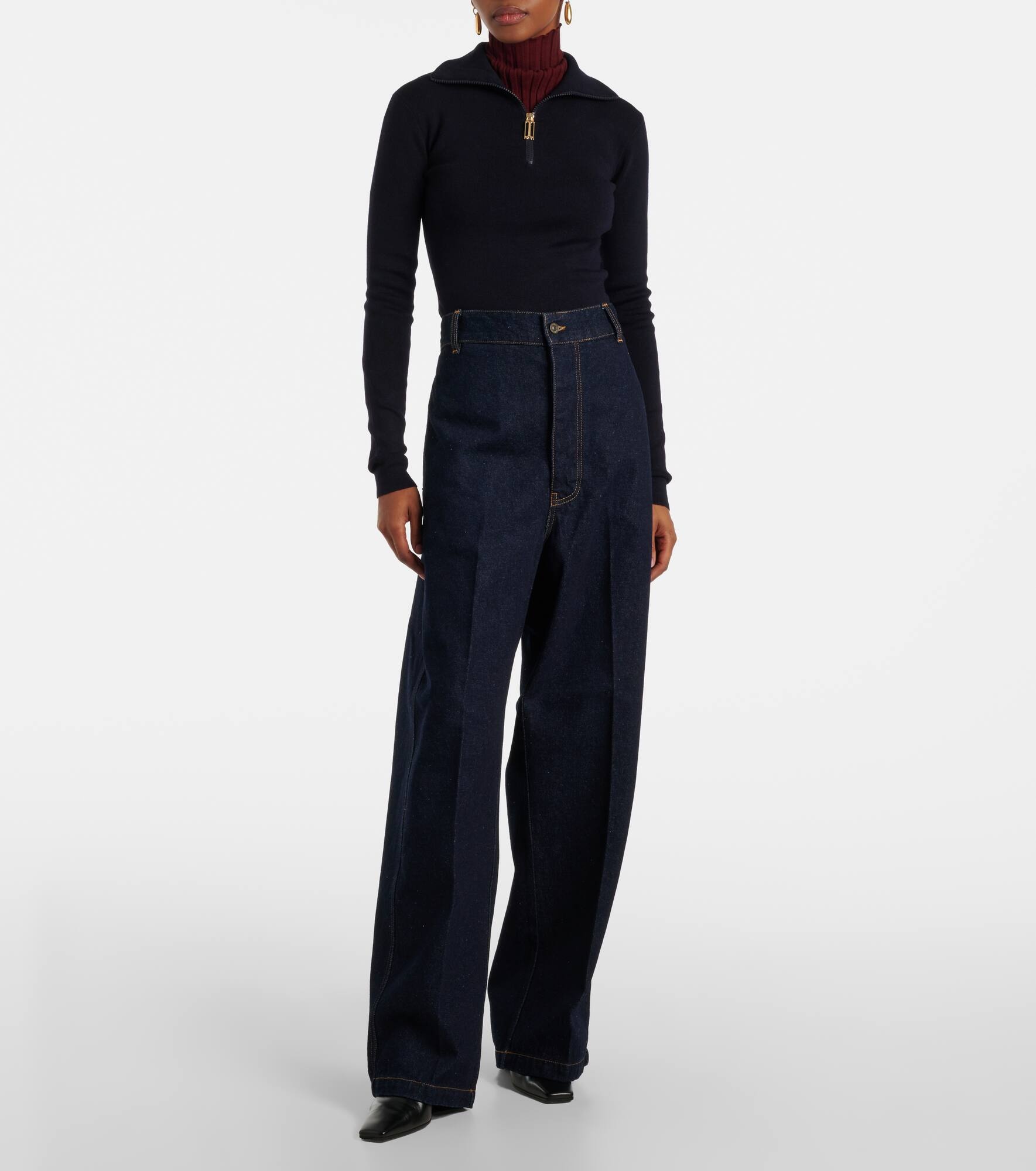 High-rise wide-leg jeans - 7