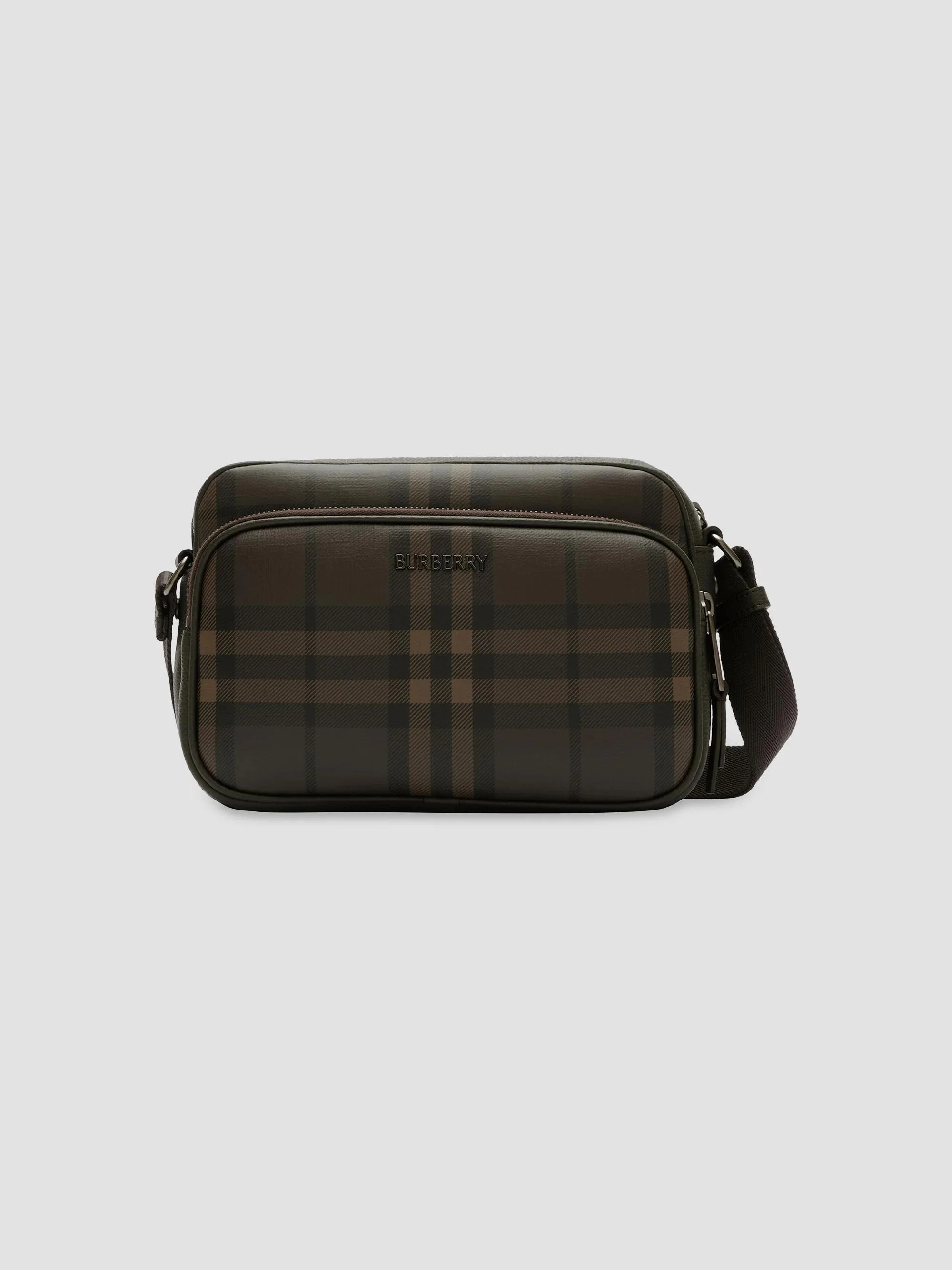 Men's City Check Pocket Crossbody Bag - Dark Brown - 1