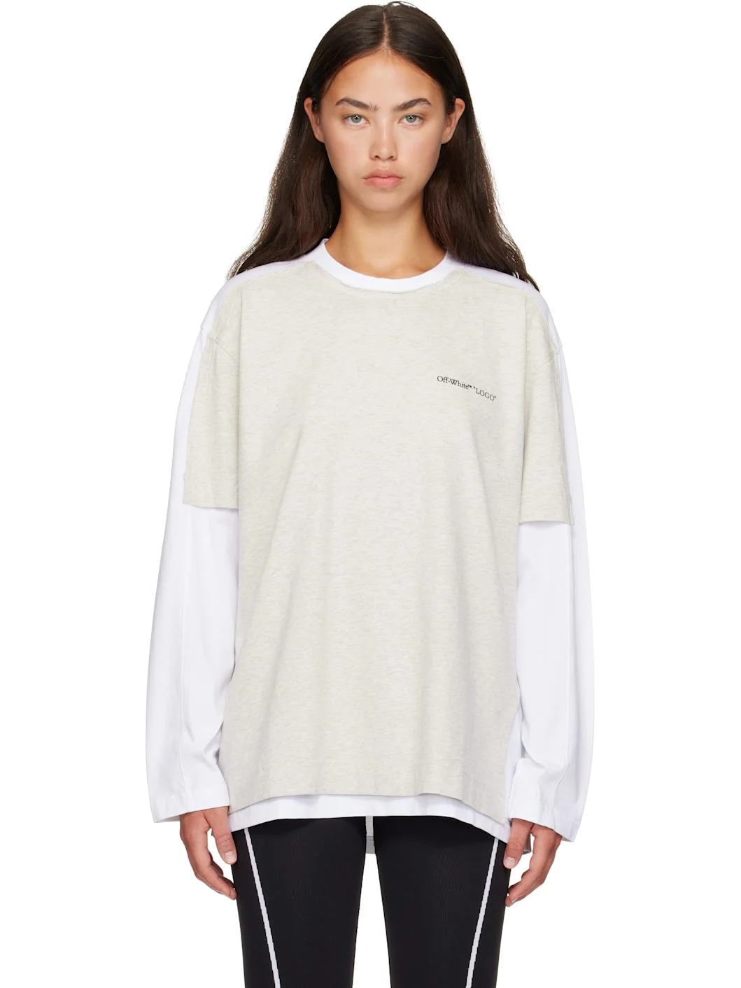 White 'Logo' Quote Double Layer T-shirt - 1
