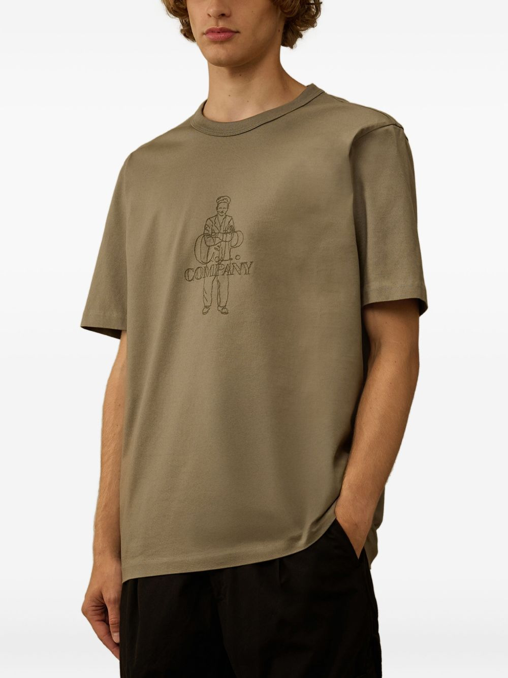 embroidered figure T-shirt - 3