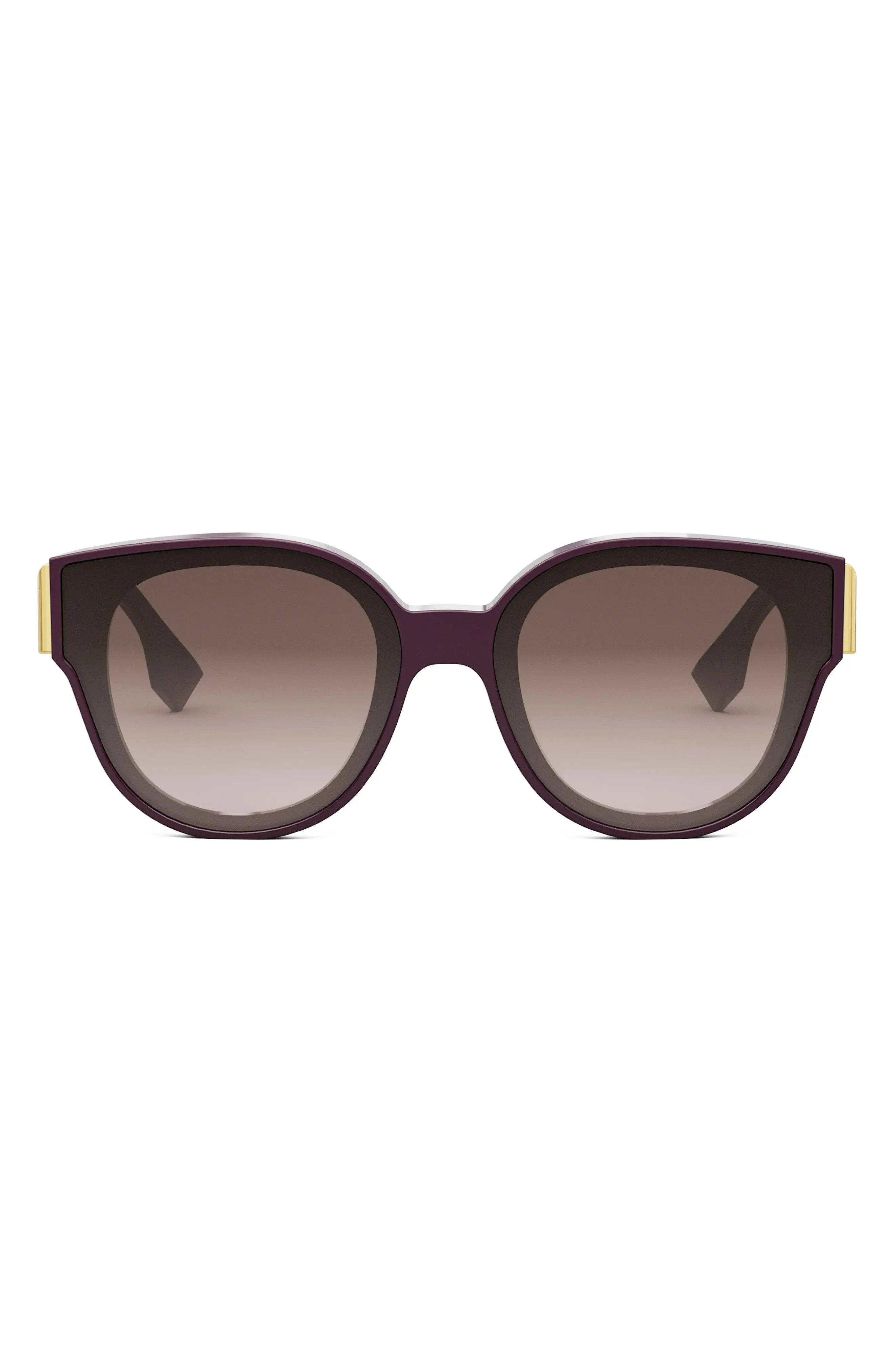 'Fendi First 63mm Gradient Oversize Round Sunglasses in Shiny Violet /Gradient Brown - 1