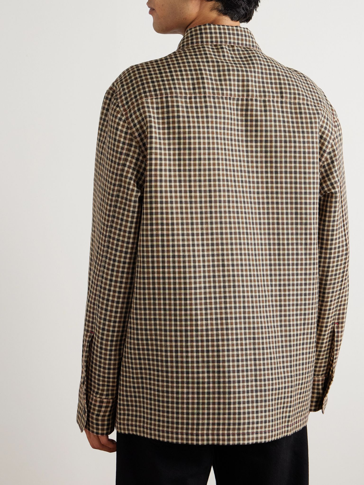 Wool and Linen-Blend Overshirt Brown - 4