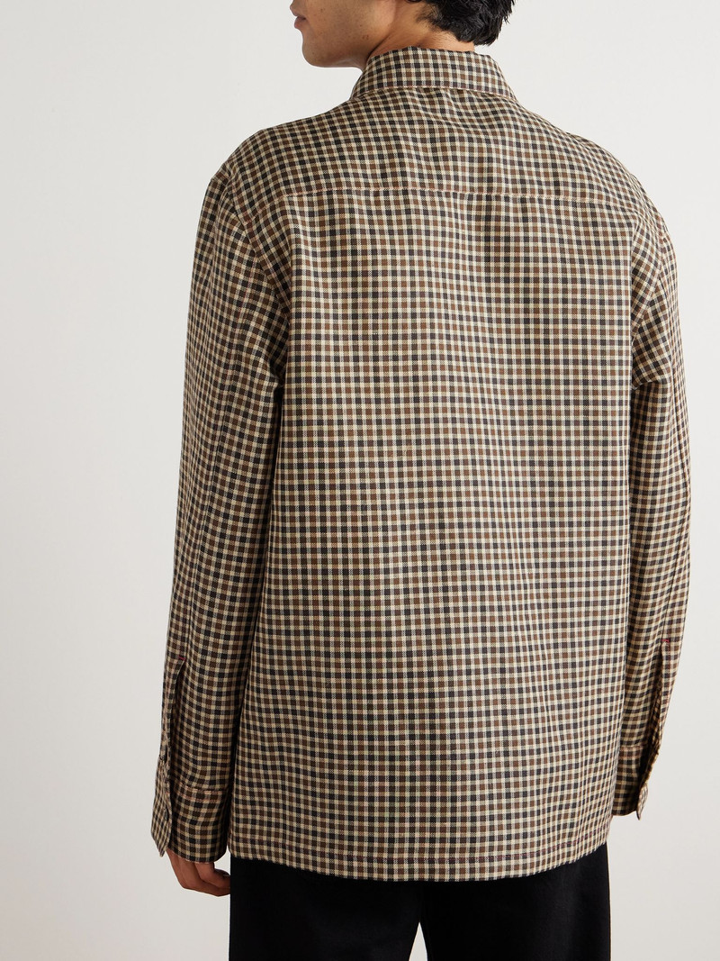 Wool and Linen-Blend Overshirt Brown 4