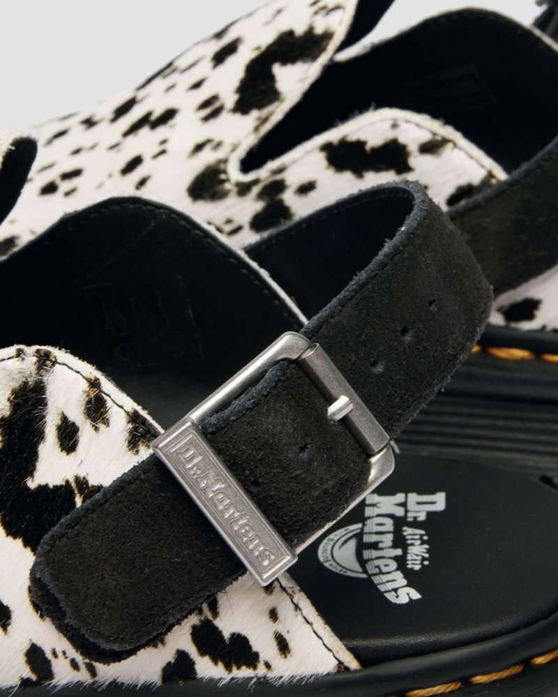 Zebzag Dalmatian Hair On Leather Slingback Platform Mules 4