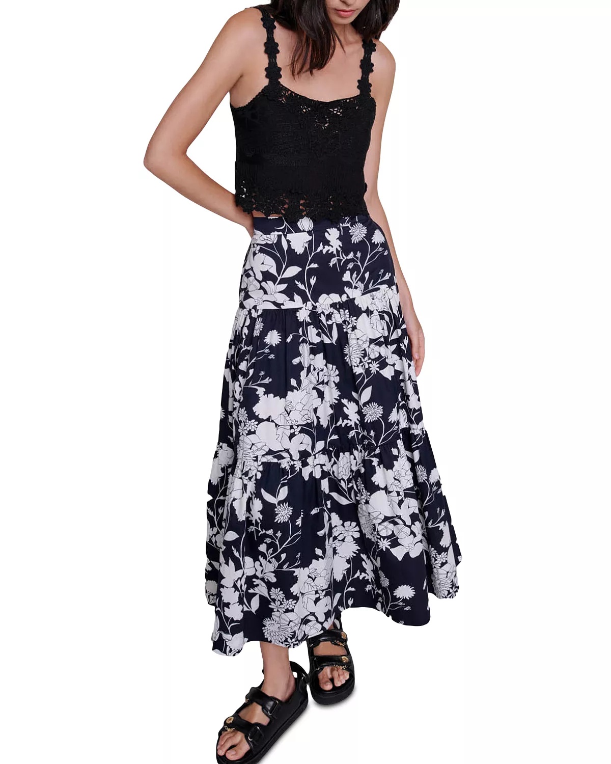 Floral Cotton Maxi Skirt - 5