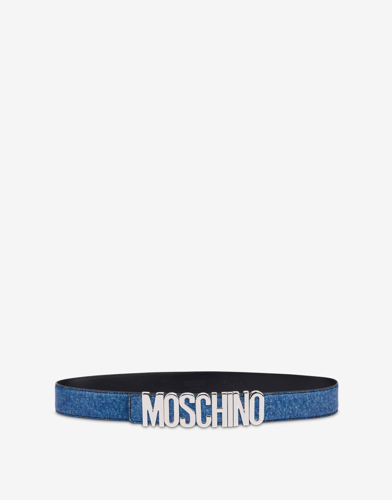 DENIM PRINT NAPPA LEATHER BELT 1