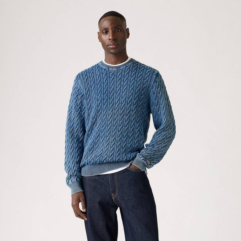 TRUE INDIGO DYE PRESIDIO CABLEKNIT SWEATER 2