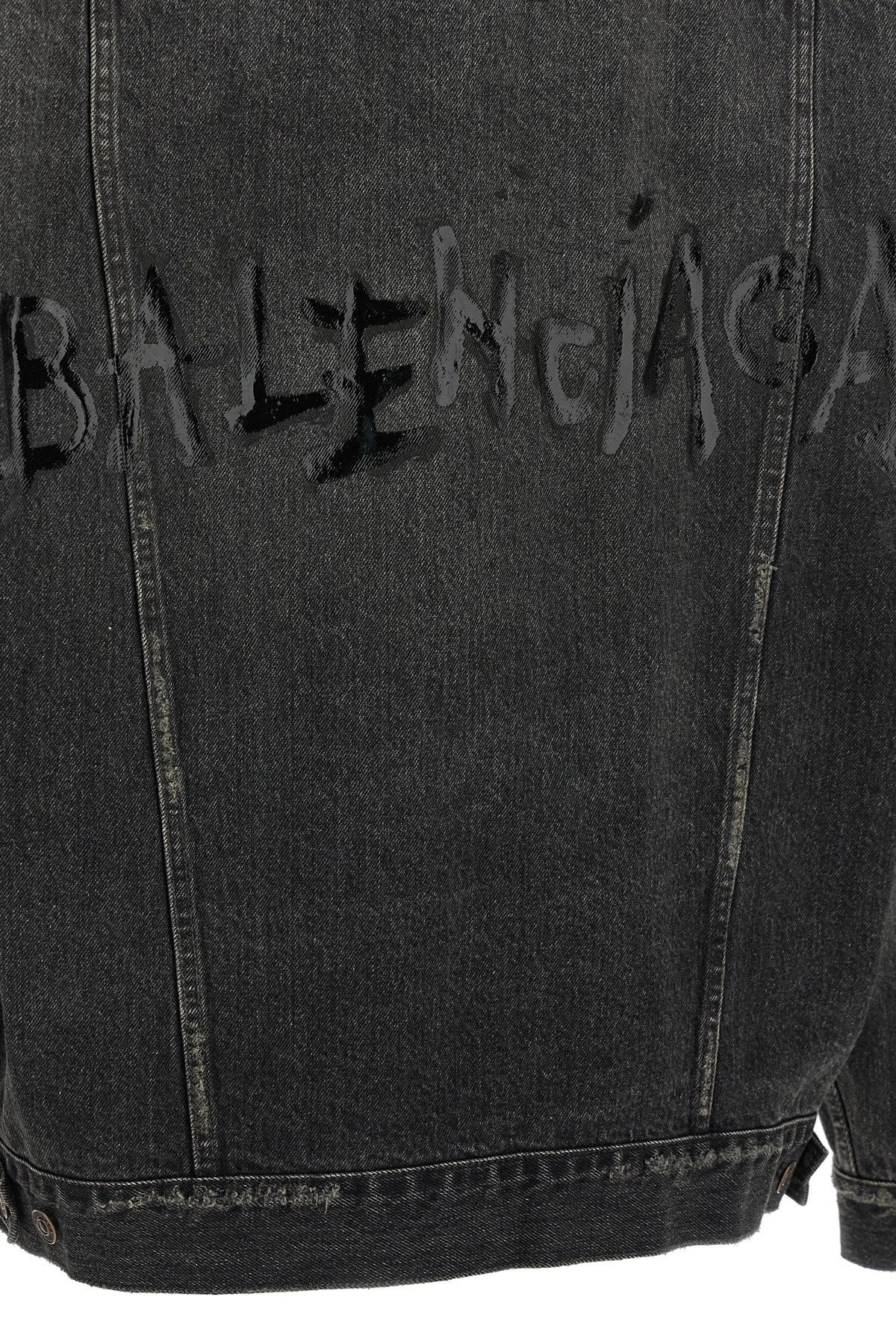 Balenciaga Women Denim Jacket With Used Effect - 5