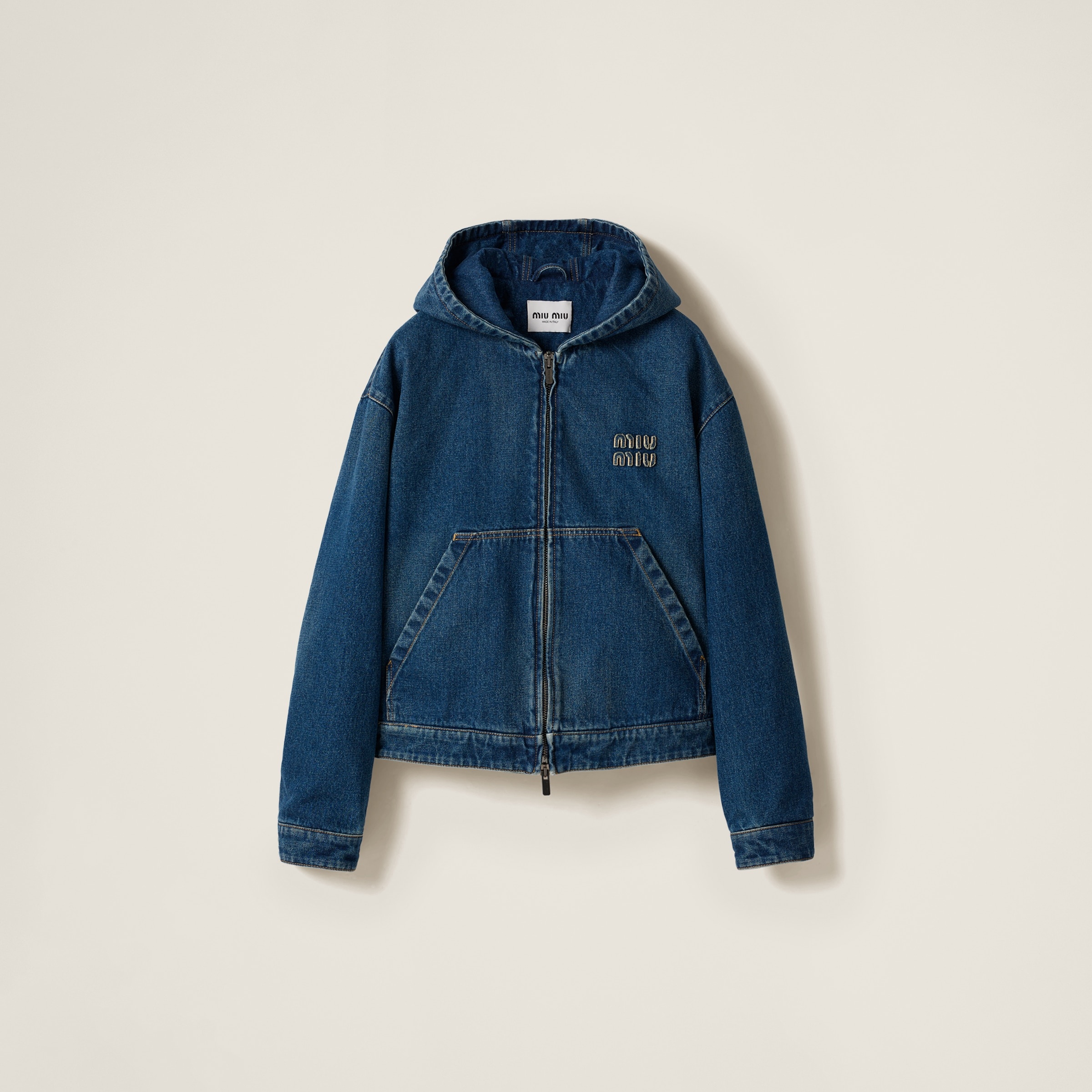 Denim hoodie jacket - 1