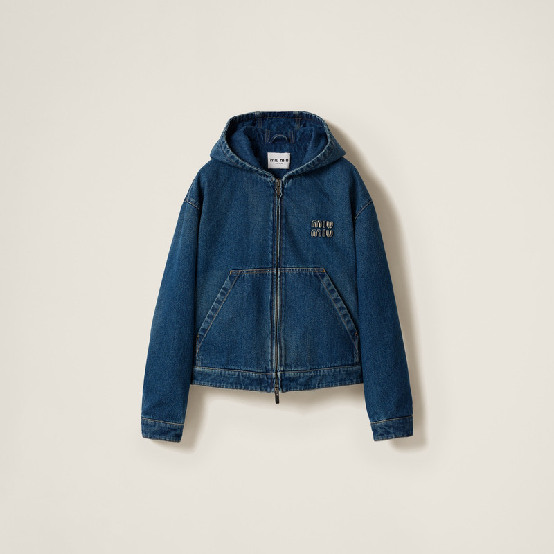 Denim hoodie jacket 1