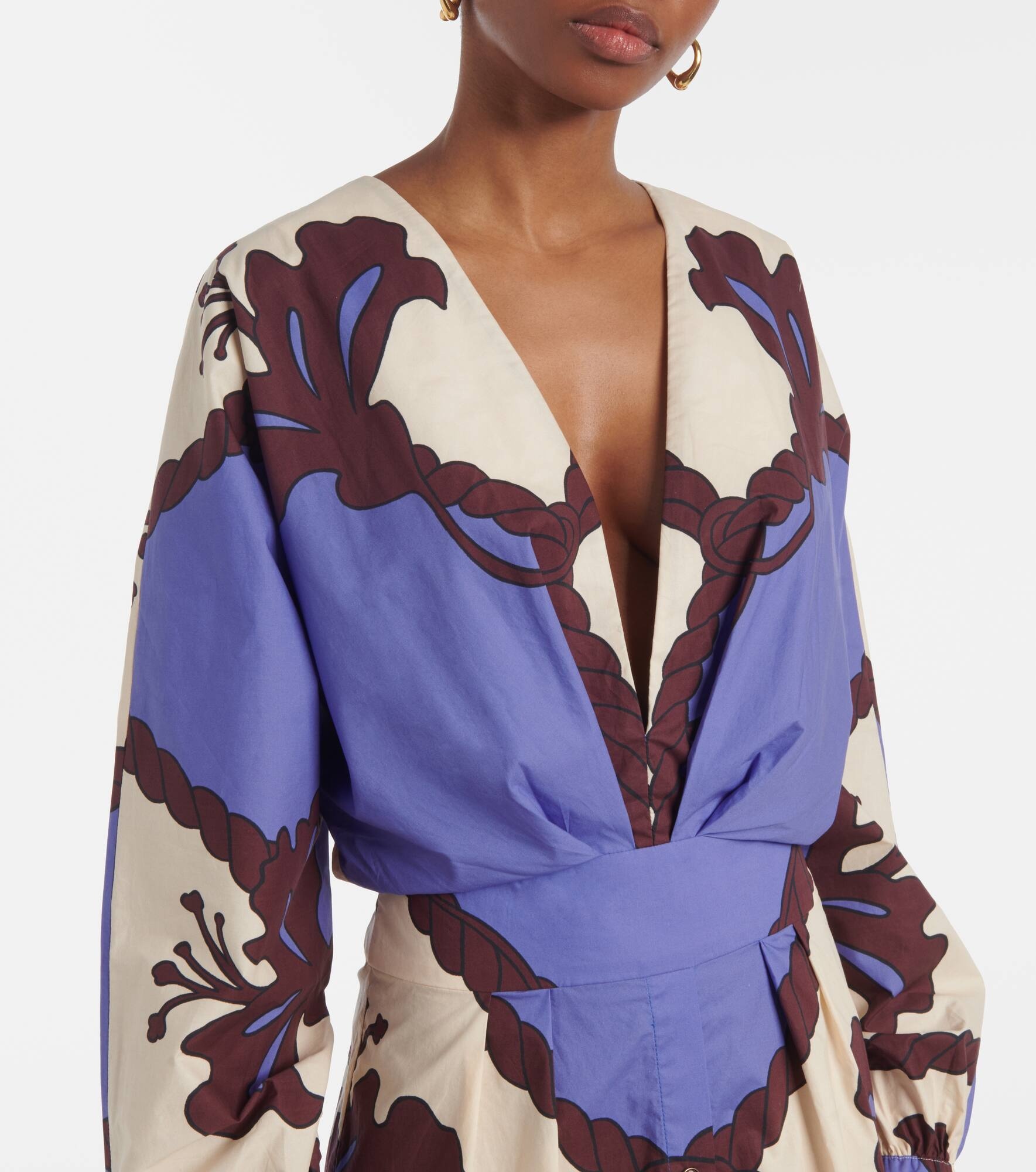 Latitud Marina printed cotton midi dress - 4