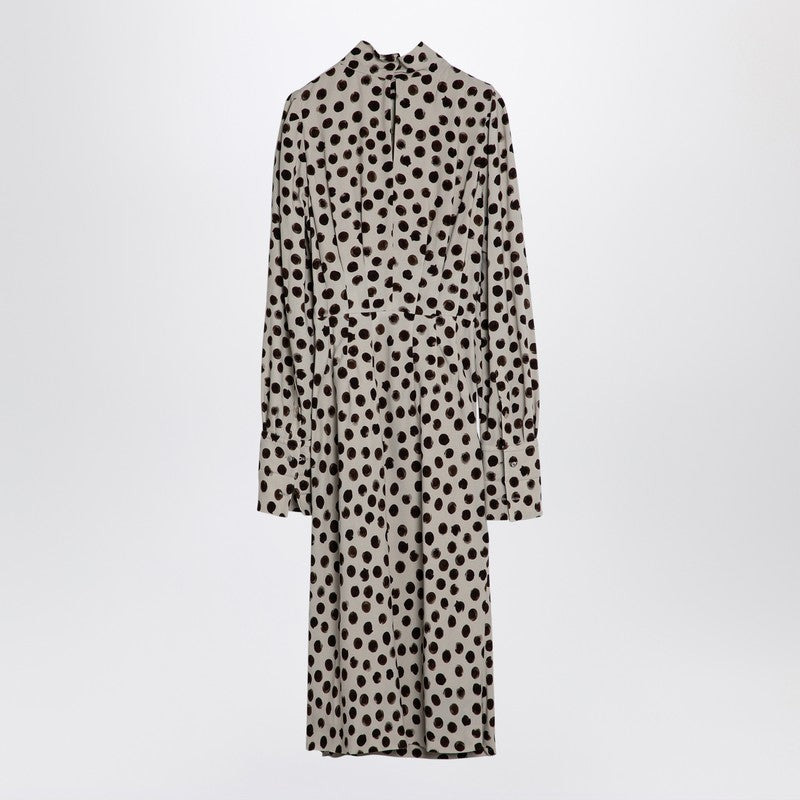 Dries Van Noten Écru Polka Dot Dress With Bow Women - 2