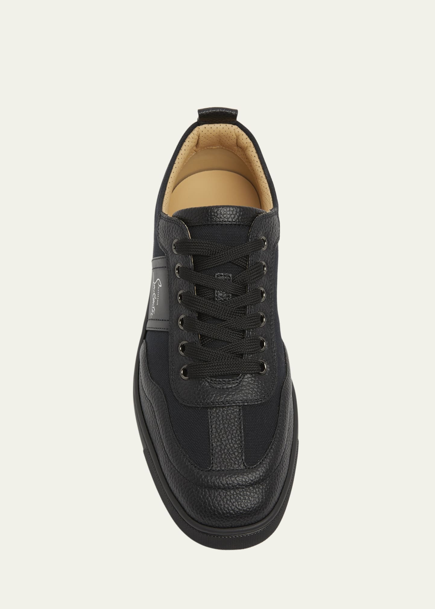 Men's Retero Canvas and Leather Low-Top Sneakers - 3