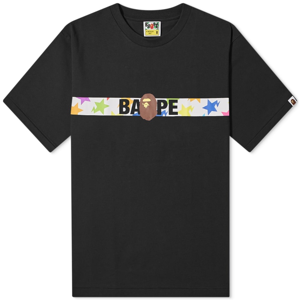 A Bathing Ape STA Pattern Tape Ape Head Tee - 1