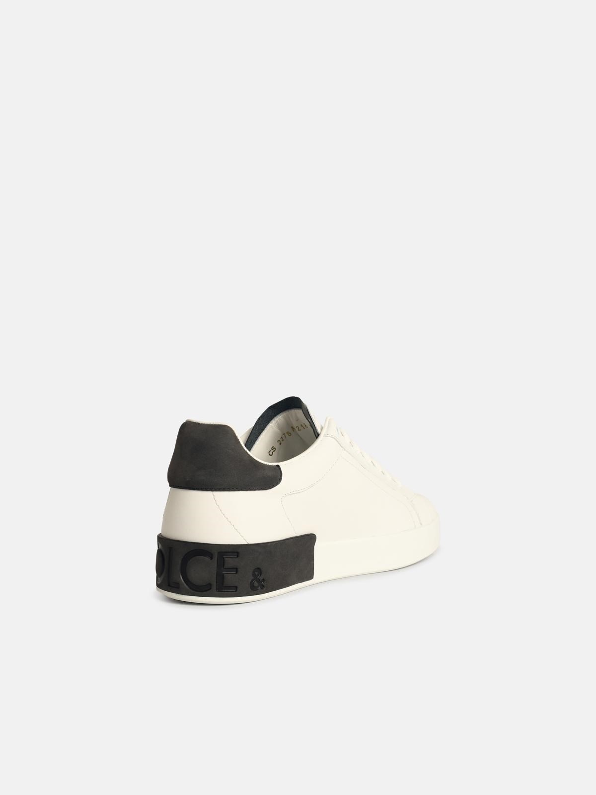 'PORTOFINO' WHITE CALF LEATHER SNEAKERS - 3