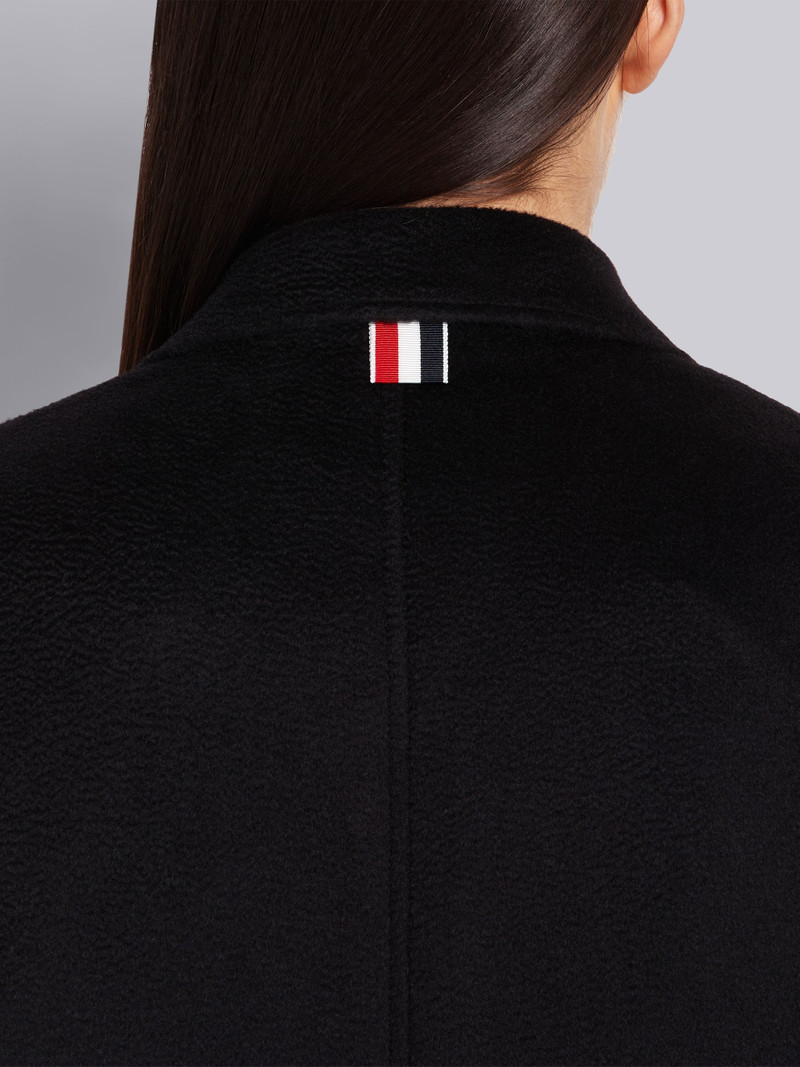 Black Cashmere Zibeline Elongated Sack Overcoat 5