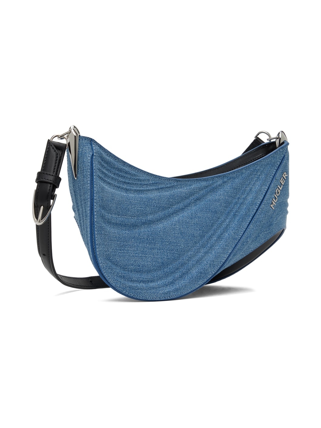 Black & Blue Medium Denim Spiral Curve 01 Bag - 2