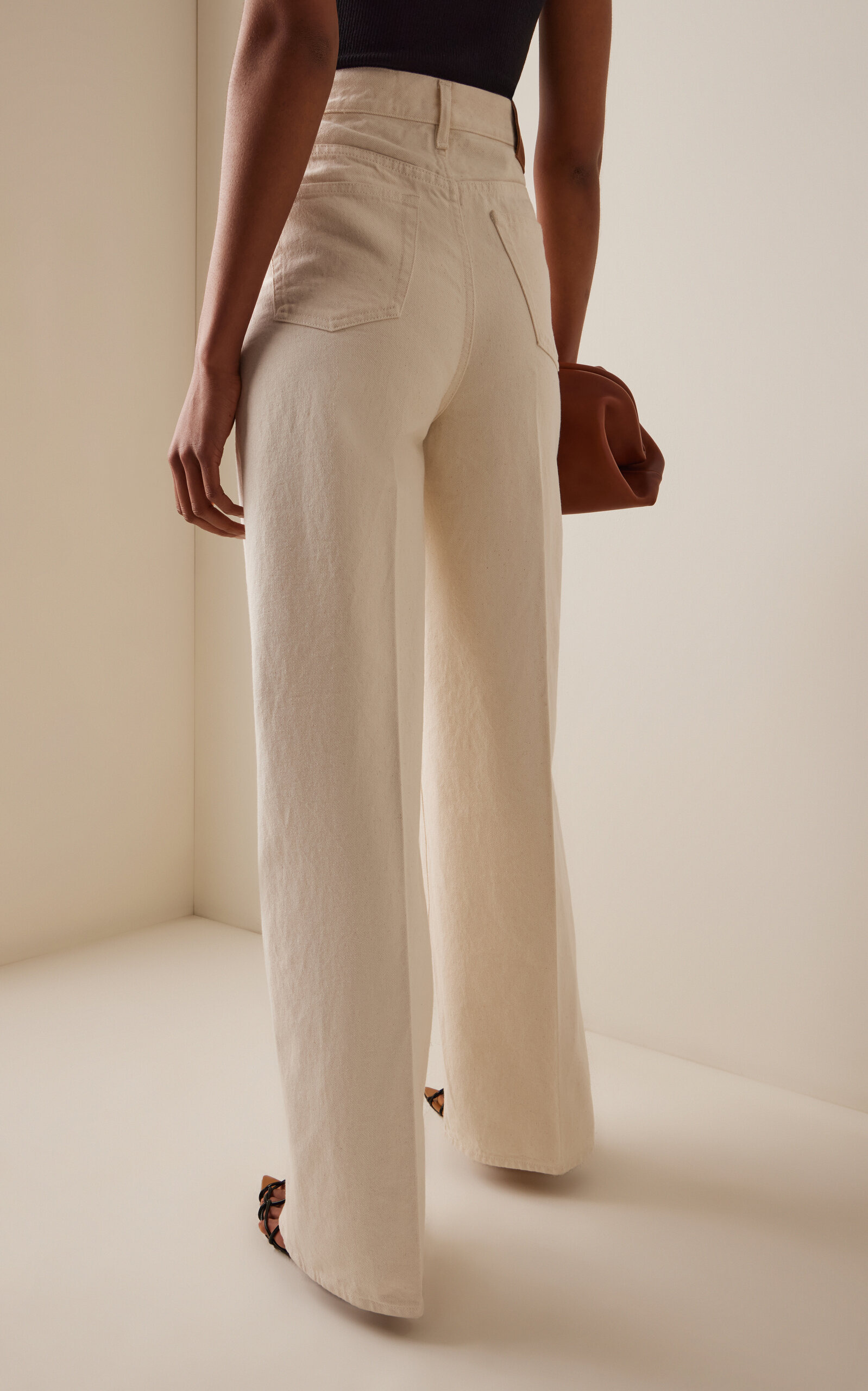 Wide-Leg Jeans ivory - 4