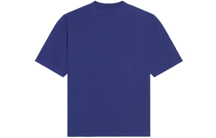 Men's Balenciaga FW21 Retro Knit Short Sleeve Navy Blue 612966TKVD33967 - 2