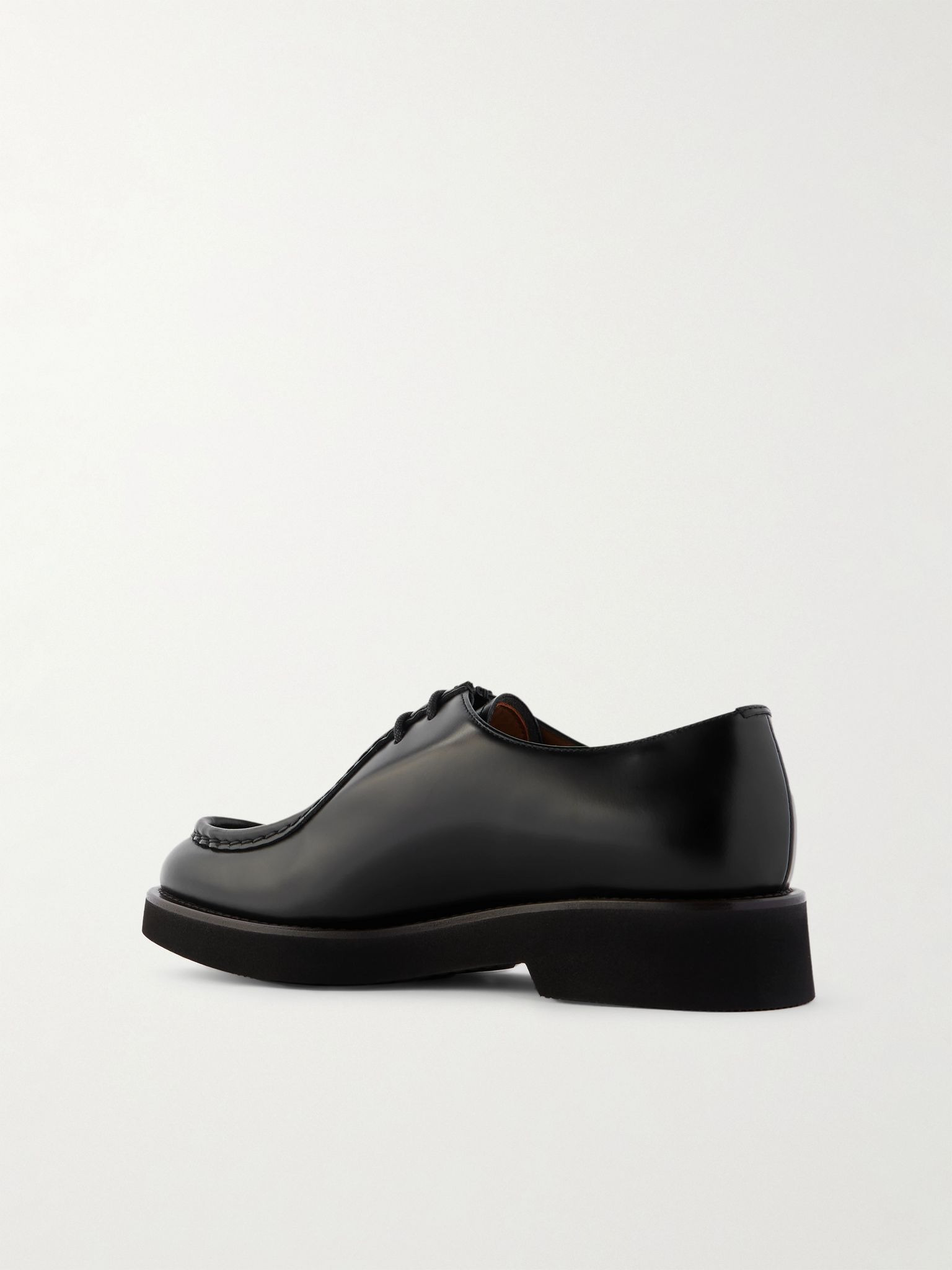 Nelly glossed-leather Derby shoes Black - 3