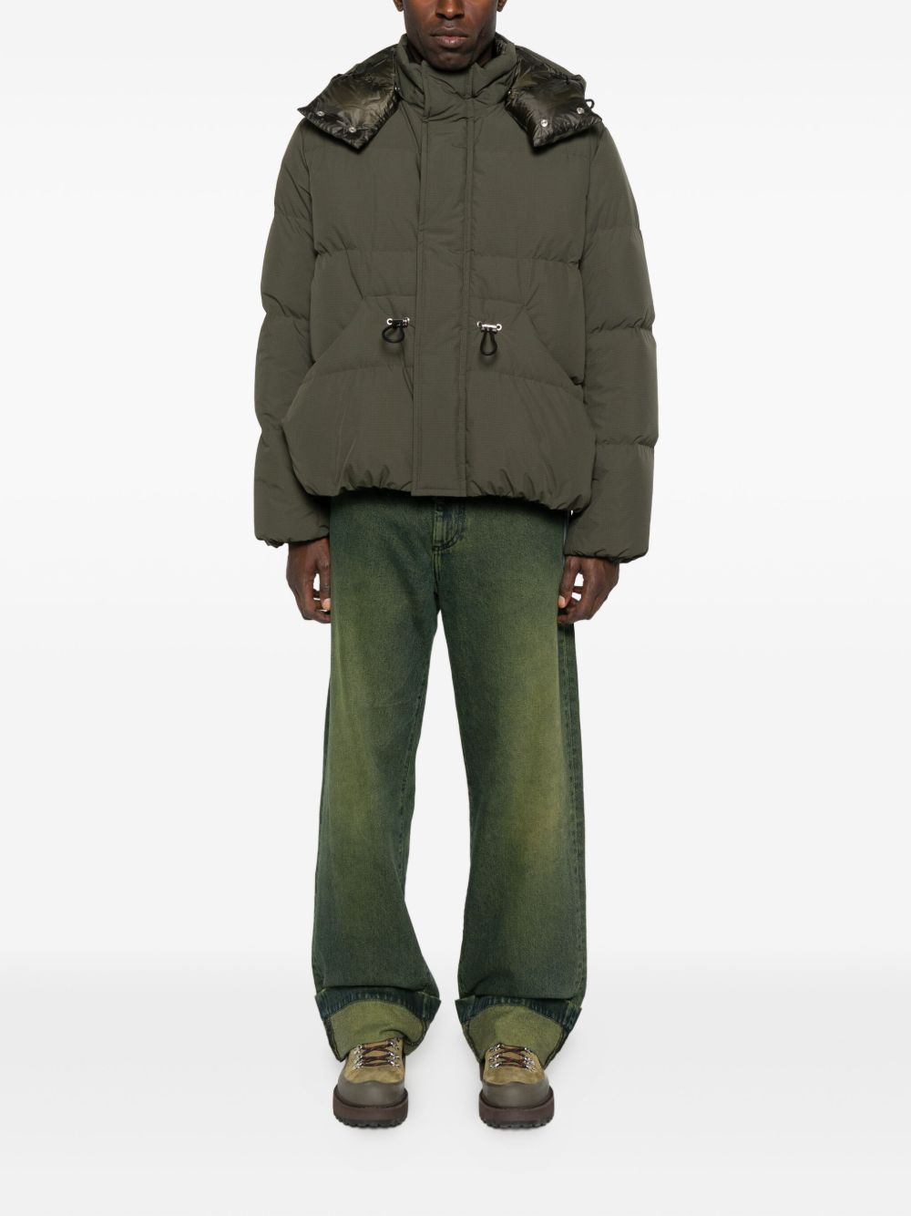 hooded drawstring puffer jacket - 2