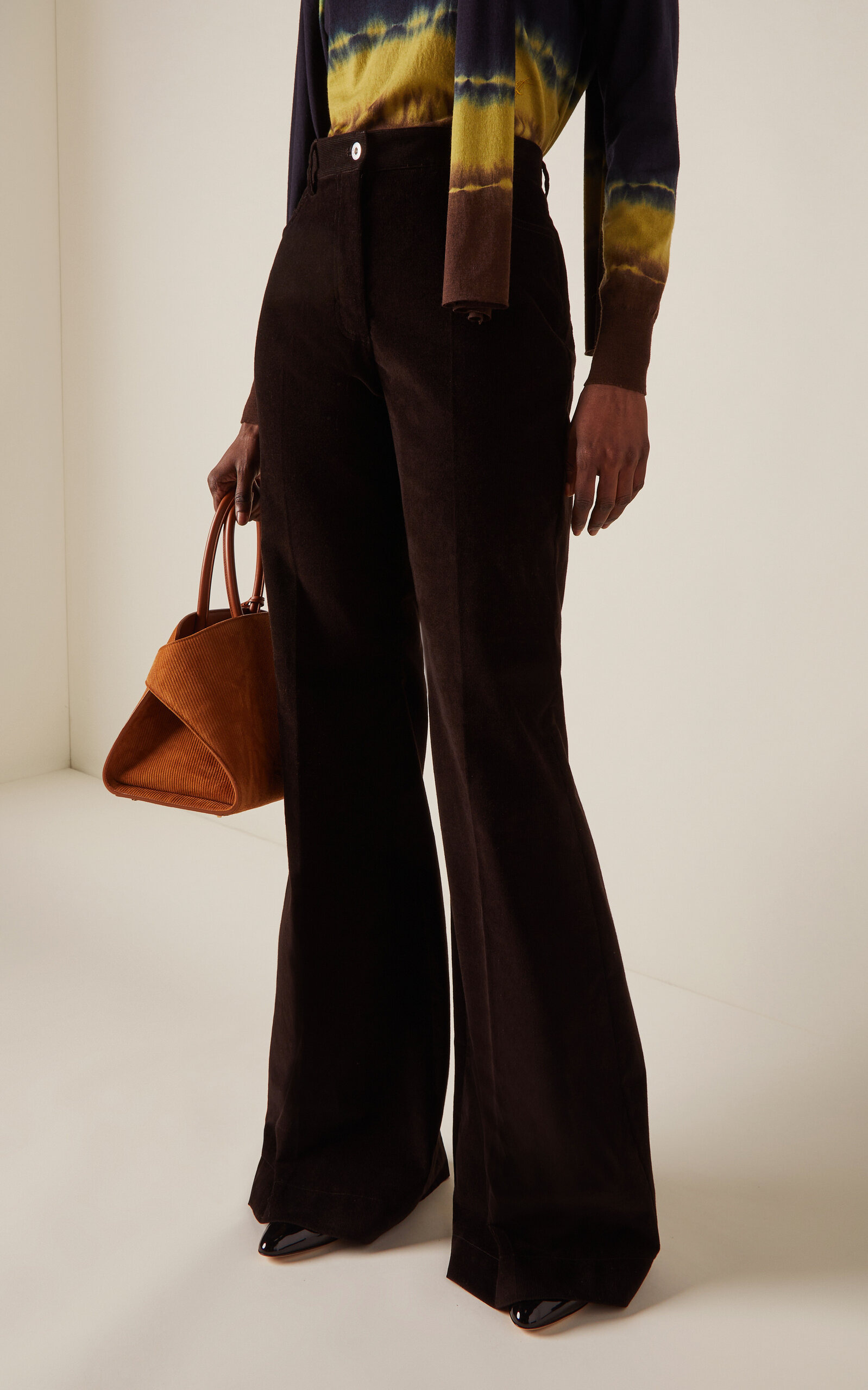 Sport Cotton-Blend Flared Pants brown - 3