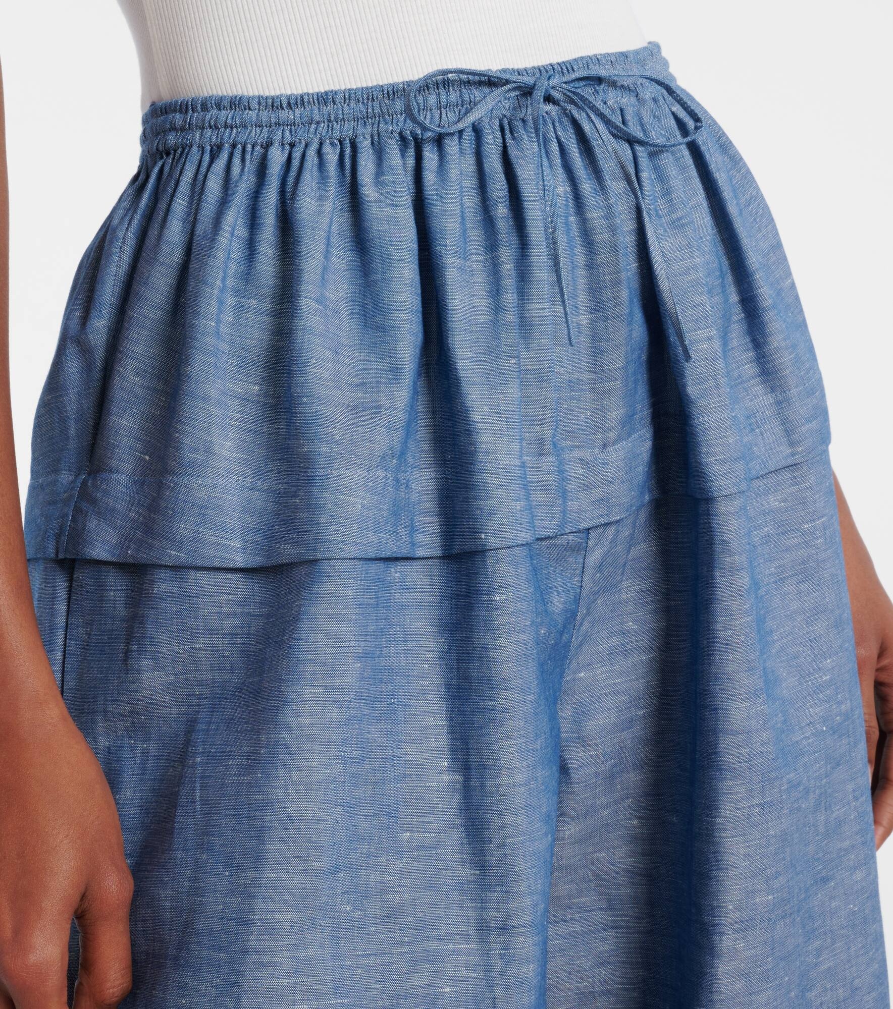 Cotton and linen wide-leg pants - 4