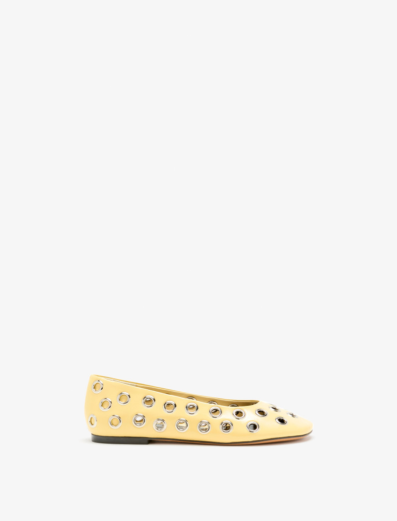 Glove Grommet Flats in Slick Nappa 1