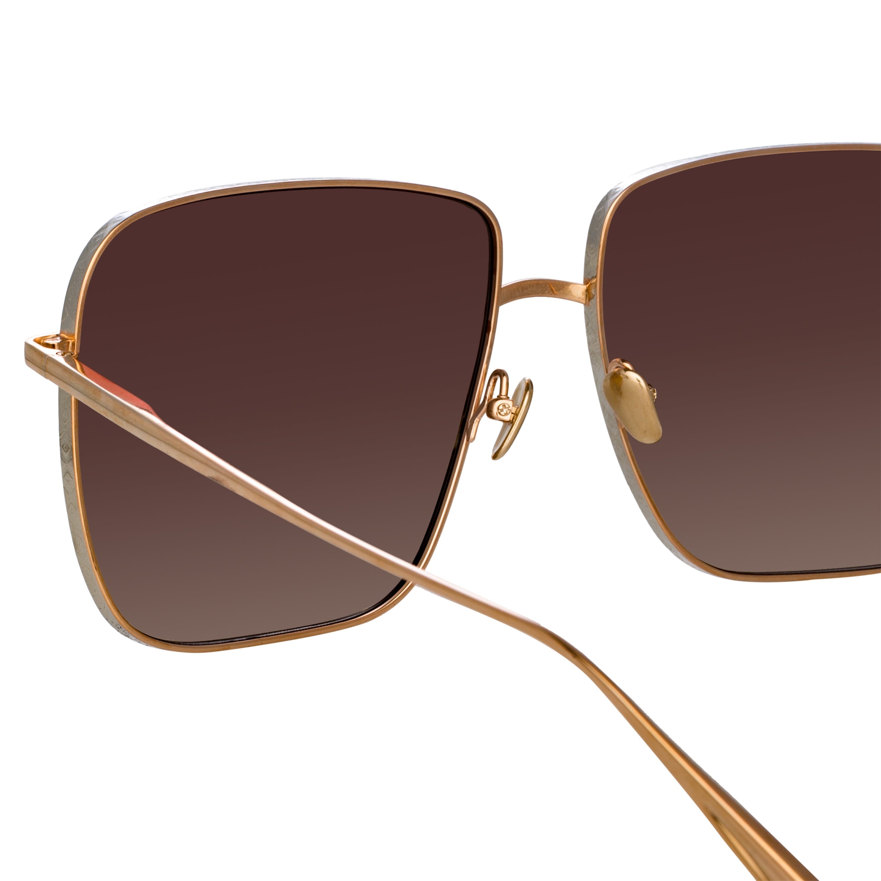 ANDOA SQUARED SUNGLASSES IN ROSE GOLD - 4