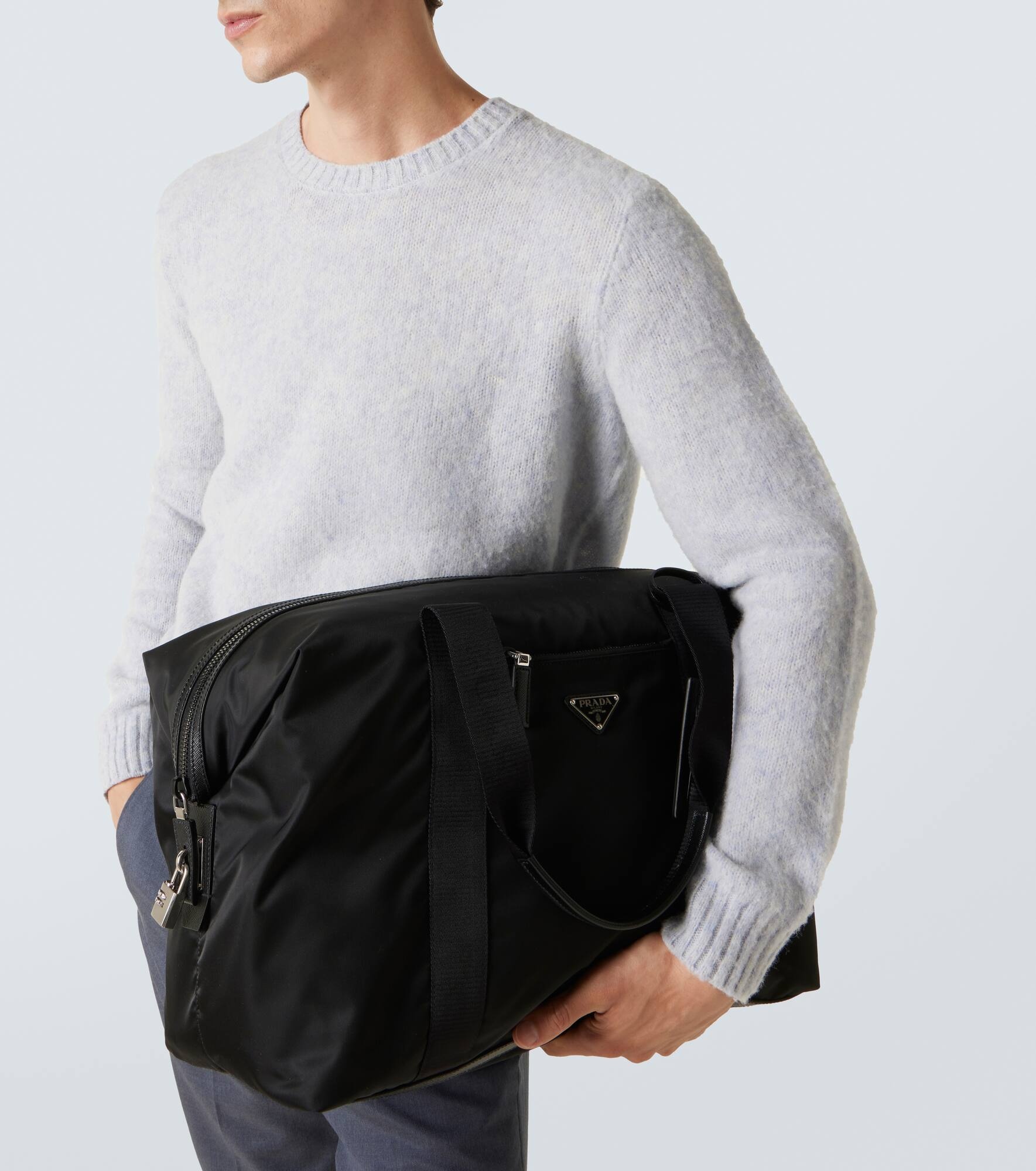 Re-Nylon leather-trimmed duffel bag - 3