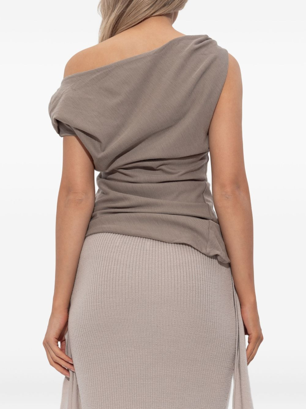 one-shoulder draped top - 4