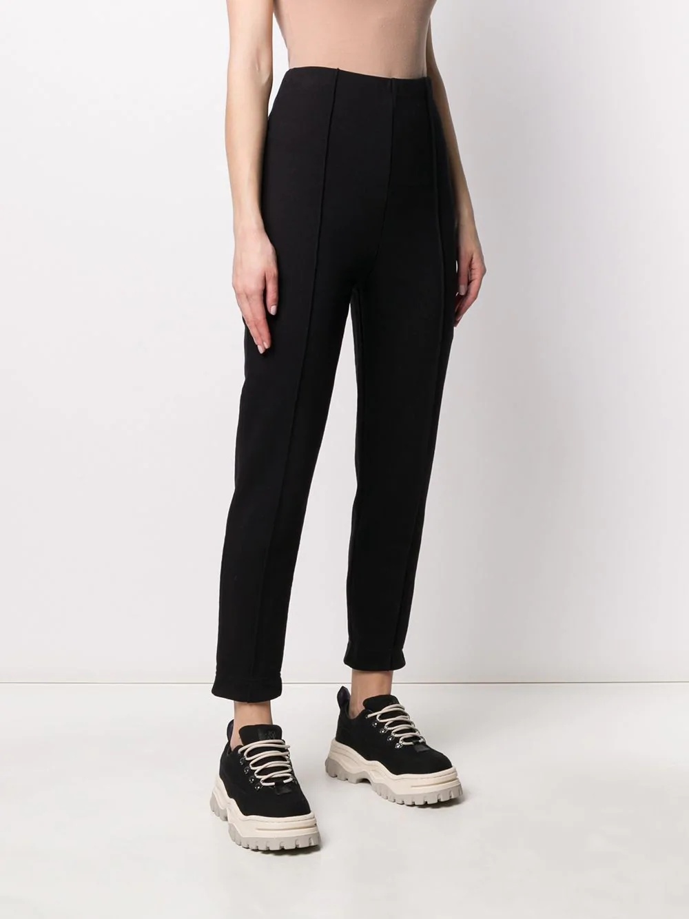 high-waist jersey trousers - 3