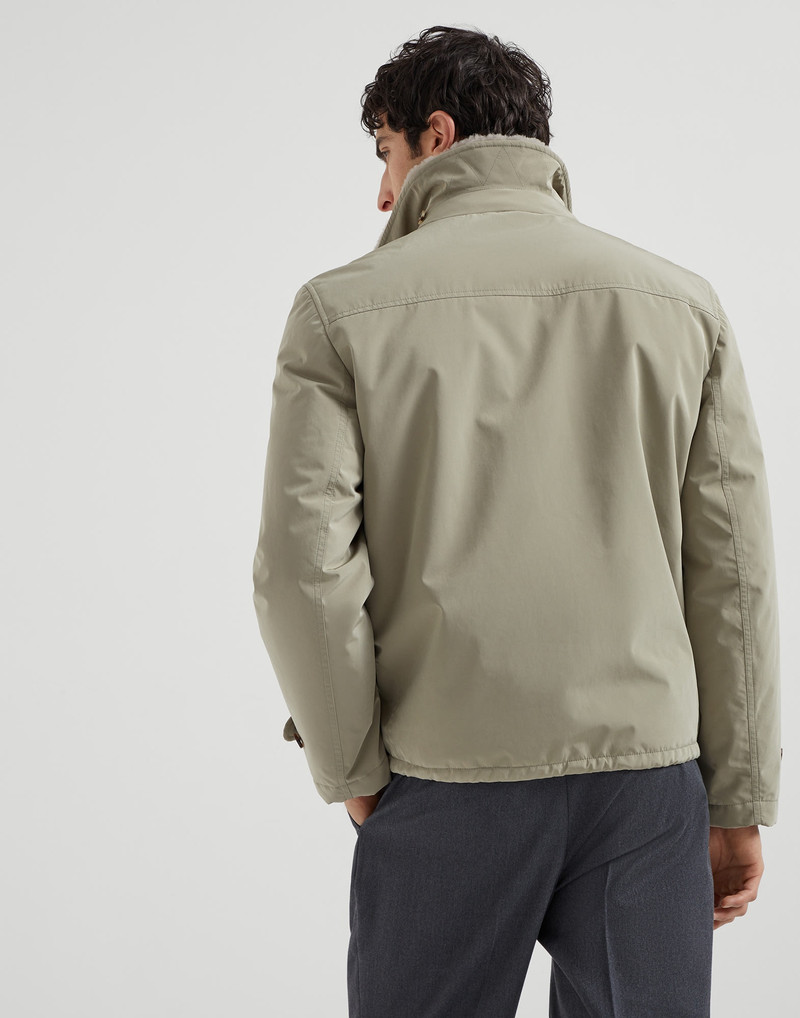 Brunello Cucinelli Bonded nylon outerwear jacket with detachable shearling insert and Thermore® padding outlook