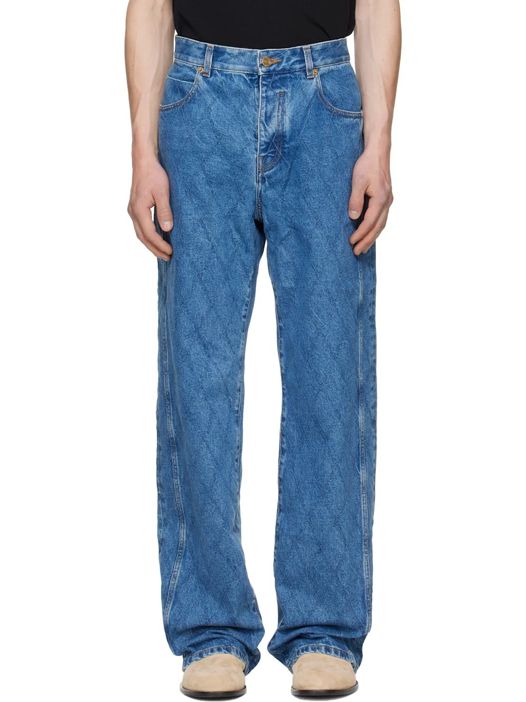 Blue Loose Denim Jeans - 1
