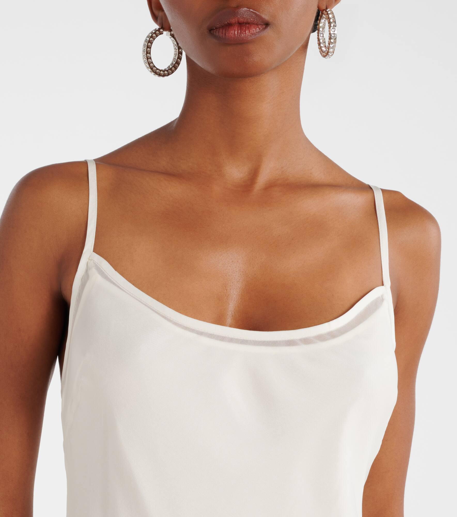 Bridal Sage Flounce ruffled silk cocktail dress - 4
