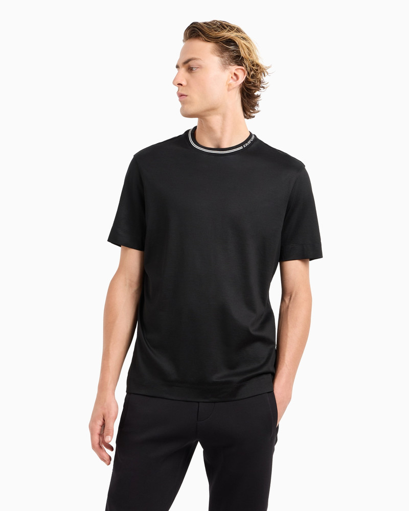 ASV Lyocell-blend jersey T-shirt 와 로고 칼라 2