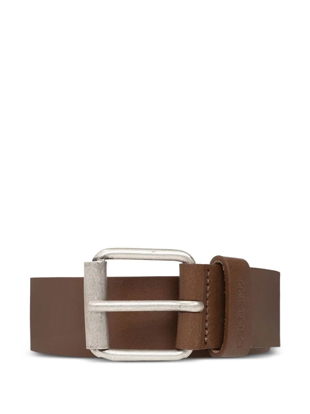 Script logo-debossed leather belt - 1