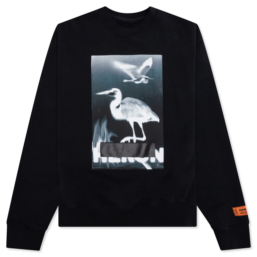 CENSORED HERON CREWNECK - BLACK/WHITE - 1