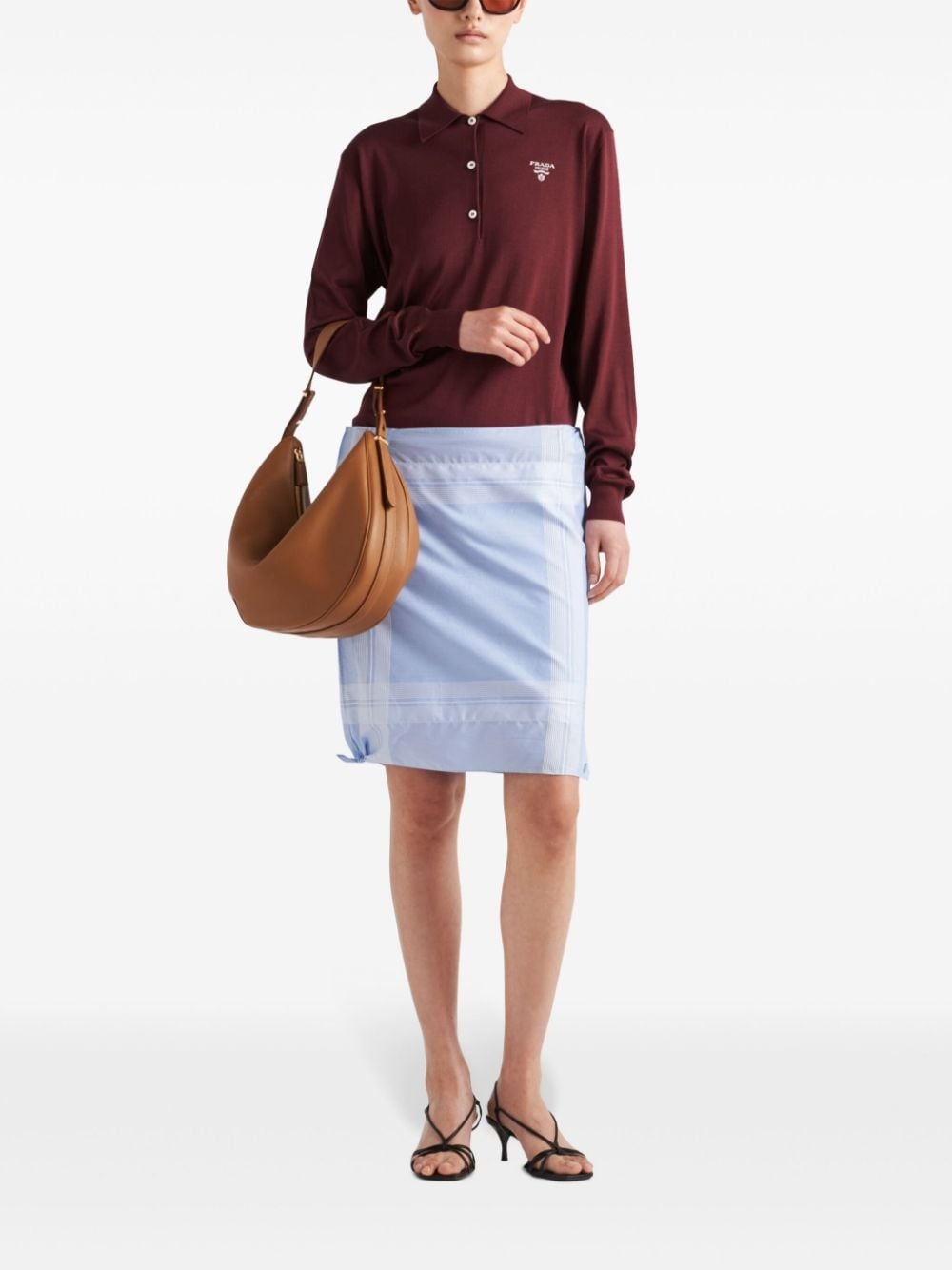 embroidered-logo silk polo shirt - 2