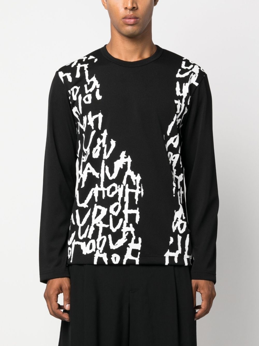 script-print long-sleeved jumper - 5