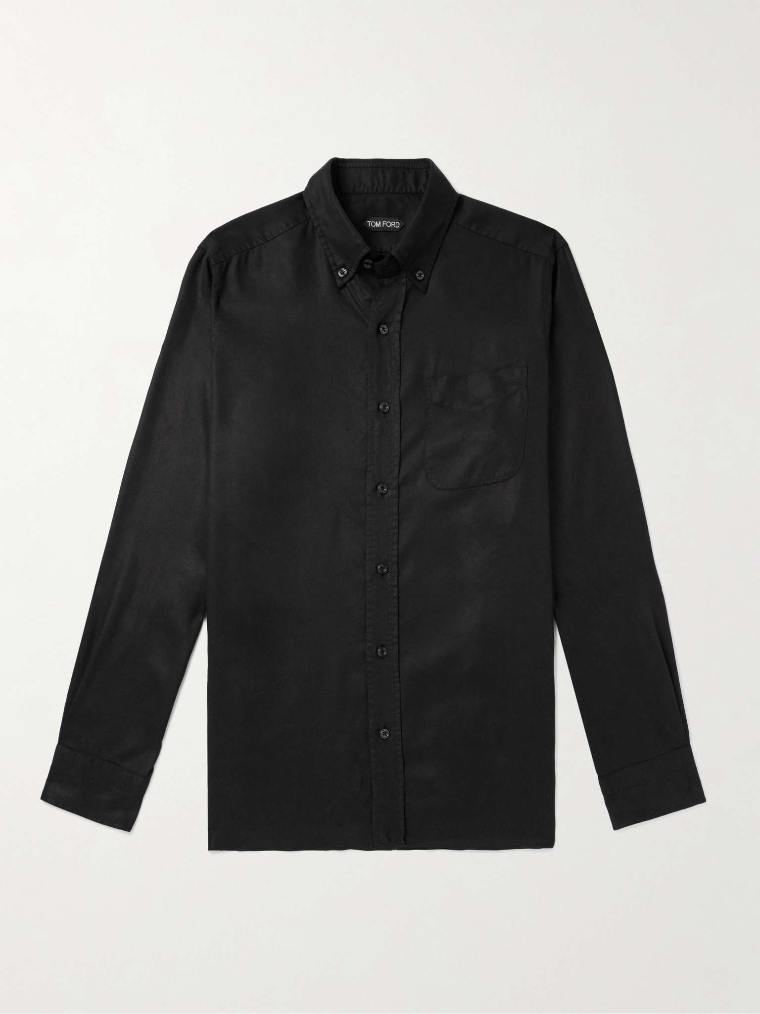 Button-Down Collar Lyocell-Poplin Shirt - 1