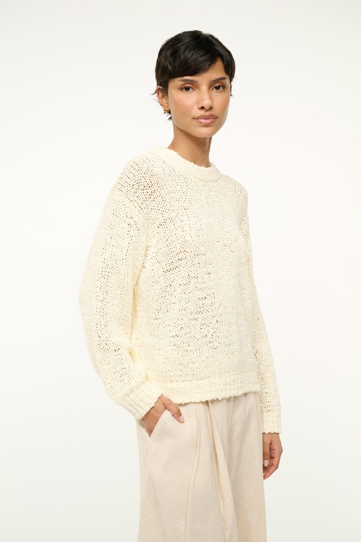 STAUD CALA SWEATER IVORY - 3