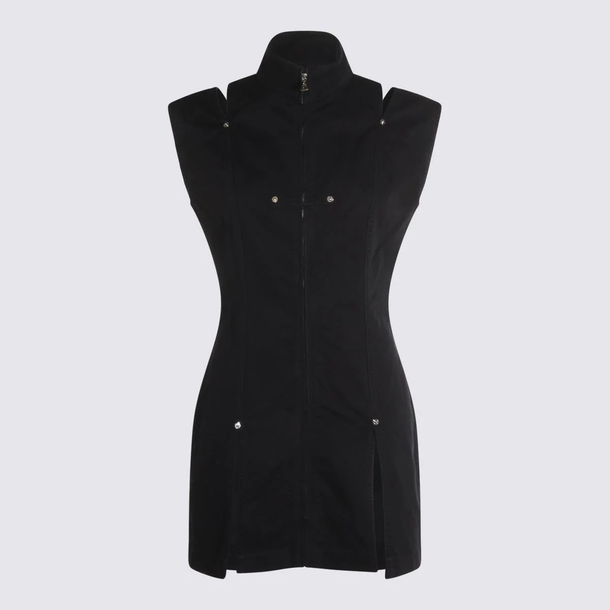 Jean Paul Gaultier Navy Cotton Slit Cotton Dress - 1